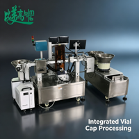 Machine de gravure laser UV double intégrée de haute précision avec double lecteur CCD et équipement de tri automatique pour bouchons de flacons pharmaceutiques