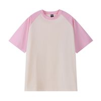 T-shirt décontracté à manches courtes raglan de style américain, 260g, coupe ample, en coton pur double fil, sans repassage