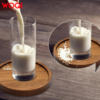Sous-verres en bois personnalisés WOQI avec logo, lot de 6 pièces pour la protection de la table basse, ferme, bureau, bar
