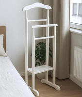 Porte-manteau double en bois personnalisable pour costumes et vêtements