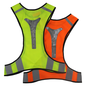 Tùy chỉnh Polyester Xe Máy chạy bộ đường giao thông vest khả năng hiển thị cao LED ánh sáng phản chiếu an toàn logo dành cho người lớn huỳnh quang - Product Image 2