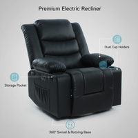Fauteuil électrique doux en cuir de siège confortable moderne de haute qualité avec chauffage de massage pivotant