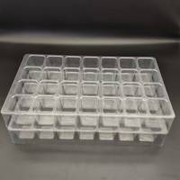 Plateau alimentaire rectangulaire transparent en PET recyclable personnalisé à 28 compartiments pour la fabrication de chocolats, bonbons et glaçons, épaisseur 0,2-1,5 mm