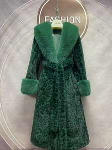 Abrigo Largo de Invierno para <span class=keywords><strong>Mujer</strong></span>, Grueso, de Piel Sintética, Cortavientos - Abrigo Ecológico de Terciopelo Dorado con <span class=keywords><strong>Cuello</strong></span> en V y Botones Delanteros - Product Image 5