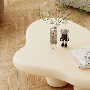Table basse en bois pour salon rond carré décor livres nuage multifonction boule verre blanc diamant <span class=keywords><strong>miroir</strong></span> or petit - Product Image 1