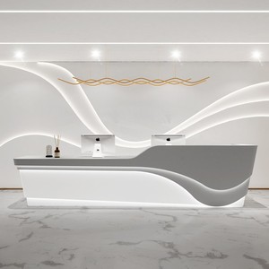 Mostrador de recepción pequeño con carga de alambre dorado de diseño de barco para peluquería y uso frontal de barra - Product Image 6