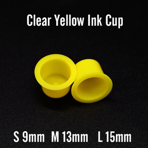 Vasos Desechables Grandes para Tinta de Tatuaje, Vasos de Plástico Transparente Amarillo para Pigmentos, Suministros Profesionales para Estudios de Tatuaje - Product Image 6