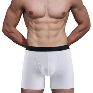 <b>Custom</b> Men's <b>Boxer</b> Briefs Classic Rise Breathable Nylon Modal Bamboo Cotton Solid Waistband Customizable Logo Men's Underwear - Product Image 1