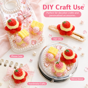 คาโบชองเค้กครีมสตรอว์เบอร์รี 3 มิติ ขายส่ง ของตกแต่งขนมหวานปลอม DIY กาววิปครีม อุปกรณ์ตกแต่งเดโคเดน - Product Image 3
