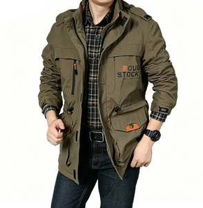 Giacca da lavoro da uomo personalizzata per la primavera autunno nuova custodia da esterno impermeabile con inserti Casual per giovani tasche con cerniera frontale - Product Image 6