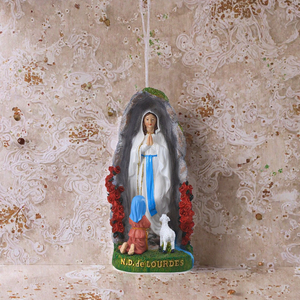 Statue de la Vierge Marie de Lourdes en résine de 7 pouces, peinte à la main, figurine religieuse, sculpture de grotte pour la décoration de la maison ou comme cadeau - Product Image 3