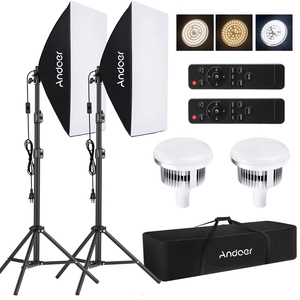 Andoer Studio Photography Light kit Softbox Juego de iluminación para estudio Retrato Producto Foto Video - Product Image 1