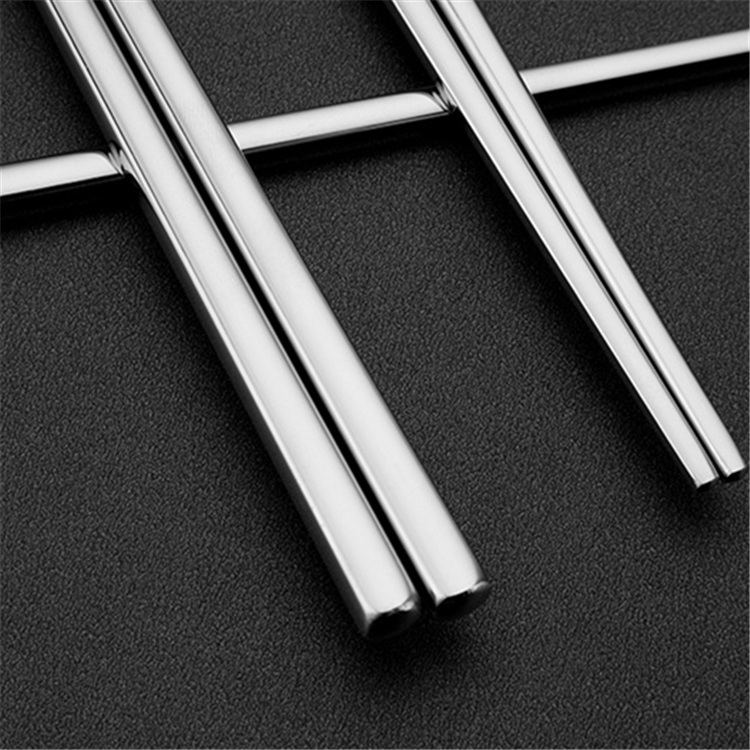 2022 new arrivals 304 chopsticks square shape stainless steel flatware set chopsticks