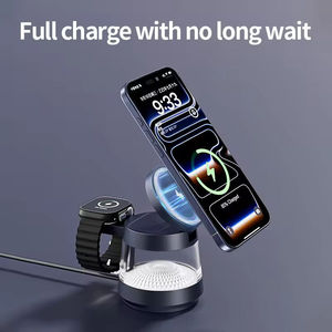 Nouveauté : Chargeur sans fil magnétique 3-en-1 15W à charge rapide, station de charge portable avec support et veilleuse pour iPhone - Product Image 2