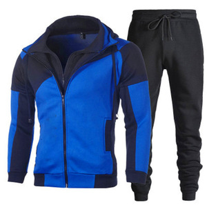 Ensemble deux pièces décontracté pour homme, tendance 2025, sweat-shirt à capuche en polaire avec cordon de serrage, pantalon de survêtement, couleur unie, respirant, sport, automne - Product Image 3
