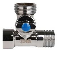 Vanne en T en laiton chromé 1/2"M×3/4"M×1/2"F |   Trois voies |   THS Thermostyle ®