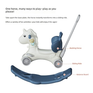 <span class=keywords><strong>Cheval</strong></span> à bascule unisexe pour enfants 2-en-1, trotteur pour bébé, petit jouet en plastique pour développer l'équilibre - Product Image 3