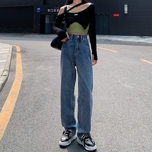 กางเกงยีนส์เอวสูงสำหรับผู้หญิง, กางเกงยีนส์เข้ารูปย้อนยุคไซส์ XL ขากว้างยาวถึงพื้นฤดูใบไม้ผลิ2025 - Product Image 6