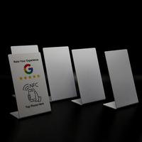 Base NFC para Reseñas de Google, Soporte de Acrílico Personalizado para Mesa con Código QR, Tarjeta NFC para Reseñas para Restaurantes y Cafés