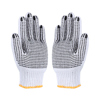 Gants en coton à pois en PVC blancs, 7 jauges, économiques, les plus vendus pour usage industriel