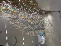Grand lustre artistique en verre soufflé, hauteur réglable, luminaire suspendu coloré pour hall d'hôtel/villa, LED sculpturale moderne