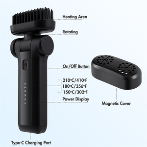 Logotipo personalizado HASTA 38MIN + TIEMPO USO Alisador <span class=keywords><strong>de</strong></span> pelo o barba giratorio inalámbrico Cepillo calentado inalámbrico Tipo-c portátil - Product Image 6