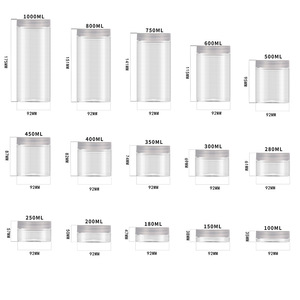 Botellas de plástico para almacenamiento de 92 mm de diámetro, 100 ml, 200 ml, 250 ml, 300 ml, 400 ml, 500 ml, para mascarillas faciales, sales de baño y envasado general. - Product Image 1