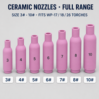 Aksesoris Obeng Las Tig WP17/18/26, Nosel Keramik, Body Collet, Backcap, Perlengkapan Las Argon Arc Tig, Buatan China