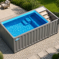 Piscine en conteneur FRP avec panneaux muraux ondulés - Piscine extérieure intégrée en fibre de verre pour usage domestique et commercial