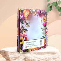 Agenda personnalisé de haute qualité avec pochettes, nouveau design floral, carnet à spirales avec pages divisées