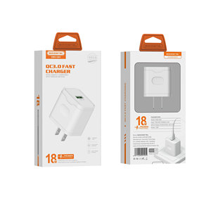 Cargador de viaje rápido SOMOSTEL QC3.0 18W 2 en 1 con cable USB para teléfonos móviles con enchufe estadounidense y europeo - Product Image 6