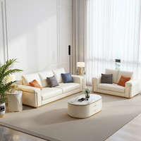 Ensemble de canapés sectionnels carrés modernes en velours et similicuir avec rangement, rembourrés en mousse et pieds en métal, pour appartement, chambre et salon