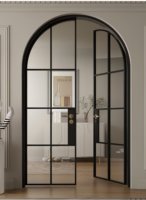 Porte double arquée française sur mesure en aluminium, anti-rouille, résistante à l'humidité, pour villa
