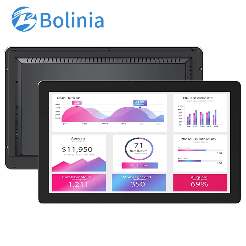 New Industrial 21.5 Inch PCAP Capacitive Touch Screen LCD Display Aluminum Case USB VGA HD TFT LED AV Wall Mount Monitor