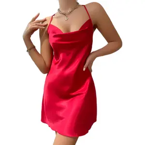 Юная Женская Сексуальная атласная комбинация платье Ночная рубашка Летняя пижама Новый стиль