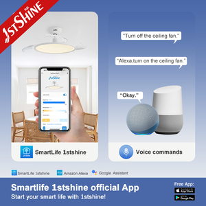 1stshine LED quạt trần trắng công suất thấp 6 tốc độ mắt Bảo vệ LED siêu mỏng vô hình quạt trần ánh sáng - Product Image 6