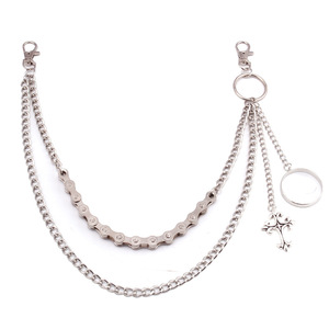 <b>Cross</b> Double Layer Trouser <b>Chain</b> Tibetan Silver Punk Waist <b>Chain</b> For Men Daily Wear - Product Image 4