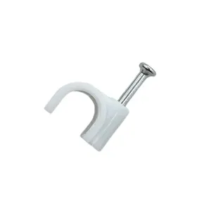 Network Cable Clip 7mm plastic round nail cable holder clip