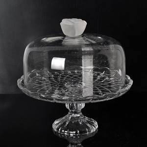 Cake Stands Cheap Single Cake Standing Tray Luxury Silver Candy Color Mini Cristal Cake Stands With Glacoverd Crystal Handing Glass Dome
