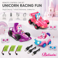 Voiture télécommandée Belinda 2,4 GHz Unicorn 4 canaux avec musique et effets sonores, jouet pour enfants, voiture de drift RC, cadeau pour enfants