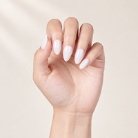 Lot de 32 faux ongles en amande blanc laiteux à presser, personnalisables (forme et couleur), en ABS souple et brillant, pour marque privée