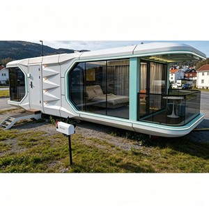 Nouvelle Offre 2026 : <span class=keywords><strong>Maison</strong></span> Capsule Spatiale Préfabriquée, <span class=keywords><strong>Maison</strong></span> Conteneur Entièrement Meublée, Mini-Villa Glamping avec Grand Balcon en Verre Panoramique - Product Image 2