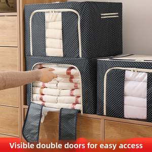 Boîte de rangement pliable en tissu Oxford moderne, organisateur de vêtements en plastique PET avec panier de rangement pour articles divers et jouets - Product Image 6