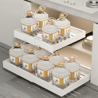 Ménage métal blanc réglable tirer armoires de cuisine mesa toboggan étagère à épices vaisselle tiroirs de rangement panier d'organisation
