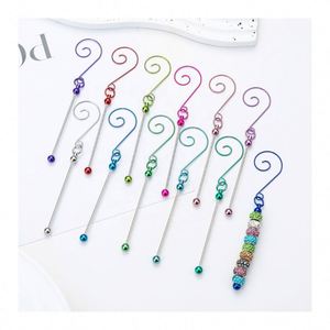 Crochets perlés créatifs pour décorations d'arbre de Noël, crochets métalliques DIY, supports pour ornements festifs, fournitures artisanales pour les fêtes - Product Image 1