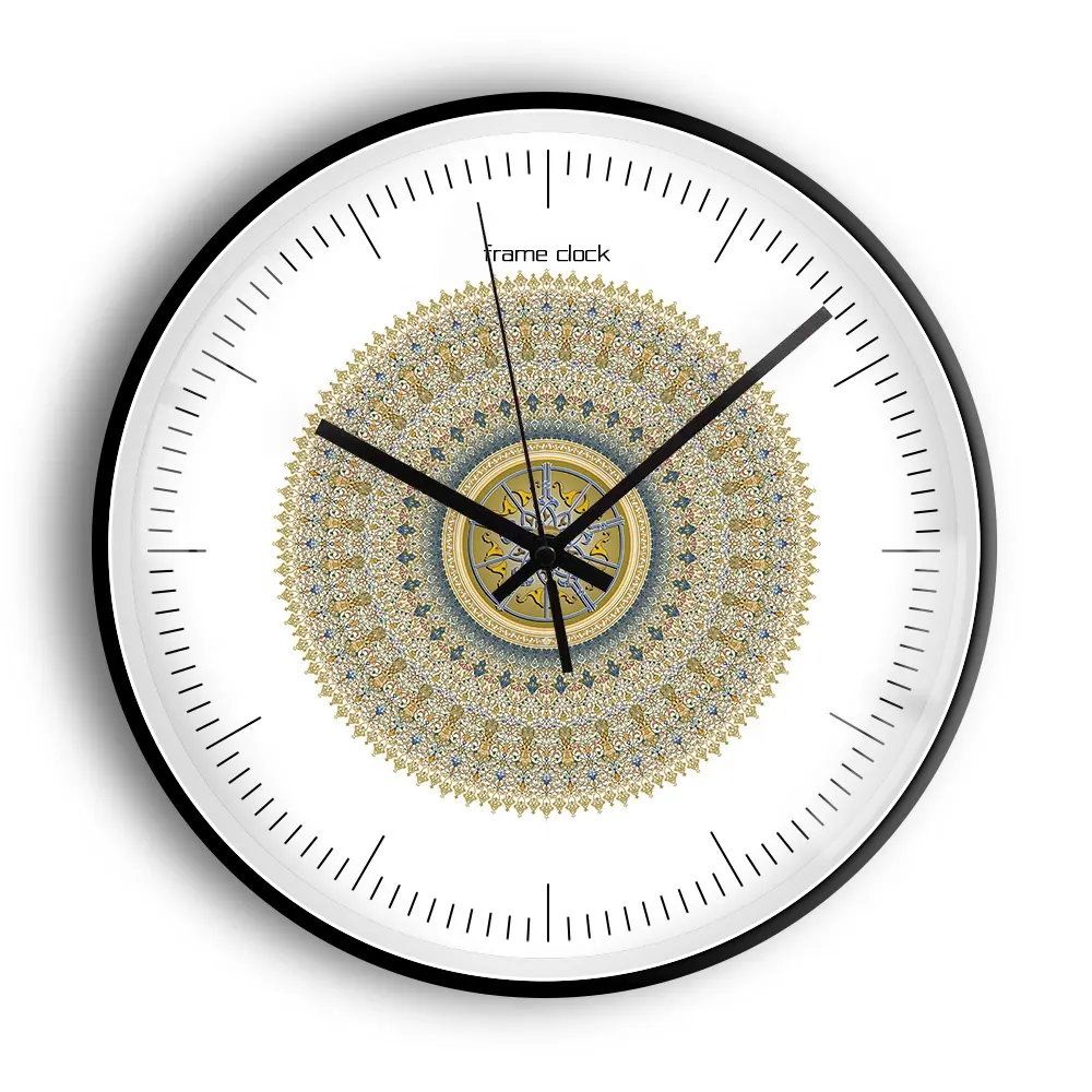 27cm Gold Mosaic and Silver Table/Mantel Clock