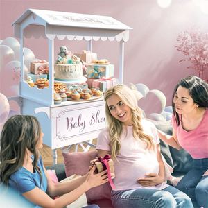 Bruiloft snoep dessert mini-eten suikerspin draagbare display tafelblad Coco mobiele kar voor bruiloften - Product Image 6