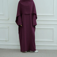 Ensemble deux pièces élégant et modeste pour femmes, style islamique turc, en satin respirant et polyester, robe maxi abaya super douce de qualité supérieure