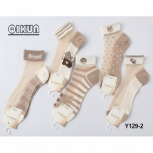 Calzini da donna traspiranti con stampa Jacquard alla caviglia/equipaggio con Logo personalizzato in materiale Spandex diabetico taglia unica estate inverno - Product Image 1