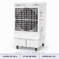 Refroidisseur d'air évaporatif portable OEM pour entrepôt et usine, 18000m³/h, 100L, sur pied, avec écran LCD